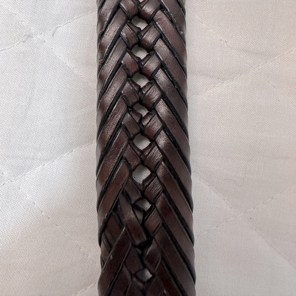 Womens Leather Belt Braided Brown 1.25”x 41” - Picture 3 of 7